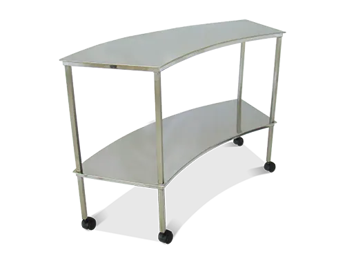 Mesa Auxiliar Semi-circular Totalmente em Aço Inoxidável