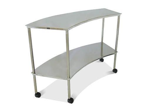Mesa Auxiliar Semi-circular Totalmente em Aço Inoxidável